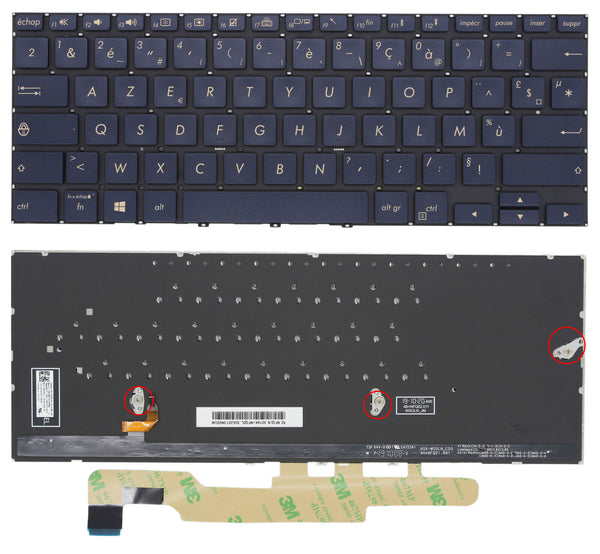 StoneTaskin Wholesale Brand New Blue Backlit French Laptoap Keyboard For ASUS UX362FA ZenBook Flip 13 UX362 KB