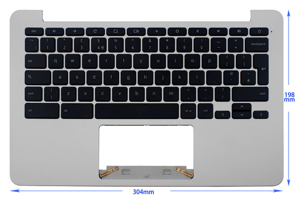 StoneTaskin Wholesale Original Black UK Laptop Keyboard Silver Palmrest For ASUS C200 C200MA KB