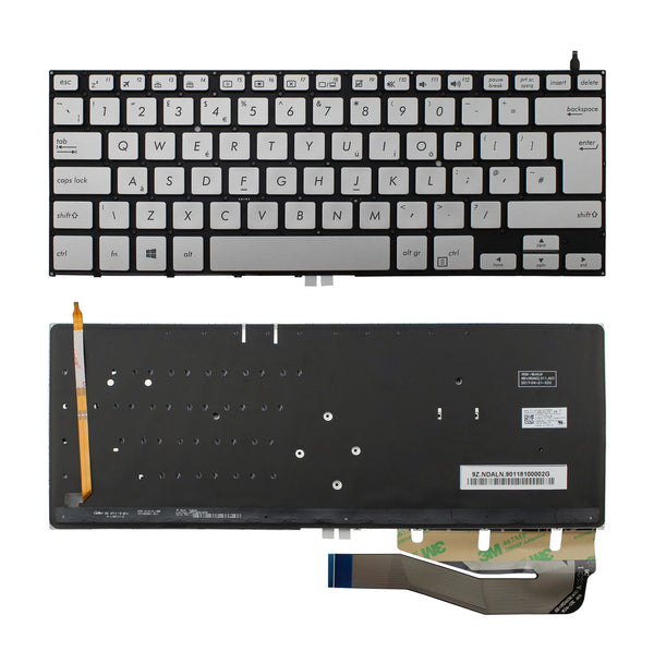 StoneTaskin Wholesale Original Silver Backlit UK Laptop Keyboard For ASUS Q405UA TP461UA TP461UN UX460 UX460UA KB