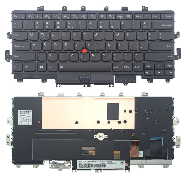 StoneTaskin Original Brand New Black Backlit UI Laptop Keyboard Black Frame For Lenovo ThinkPad X1 yoga 1st Notebook KB