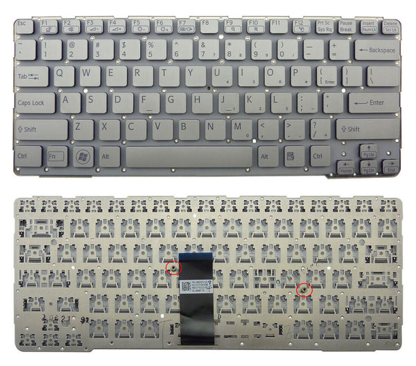 StoneTaskin Original Brand New  Silver Gray US Keyboard For Sony SVE14A  Notebook KB Free Fast Shipping