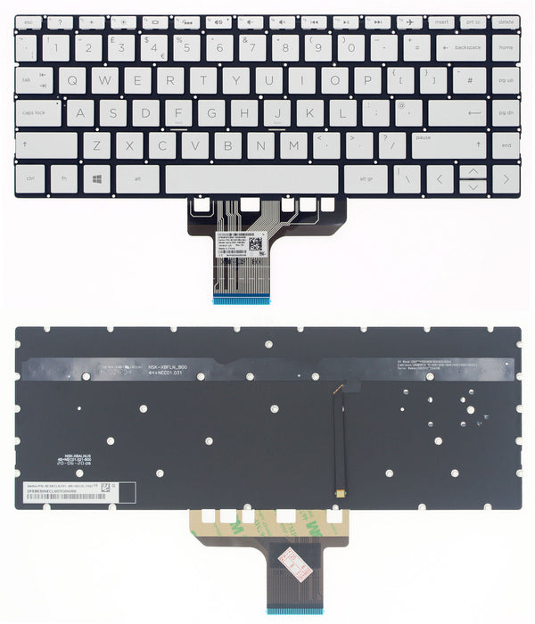 StoneTaskin Wholesale Original Silver UK Backlit Laptop Keyboard For HP ENVY 13-ah0000 13-ah1000 13-aq0000 13-aq1000 KB