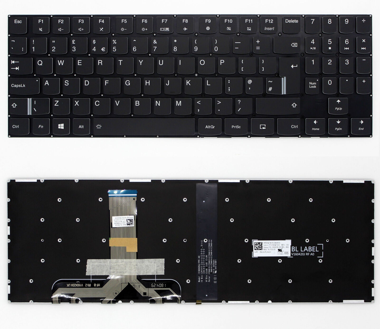 StoneTaskin Original Black UK Backlit Keyboard For Lenovo Legion Y7000