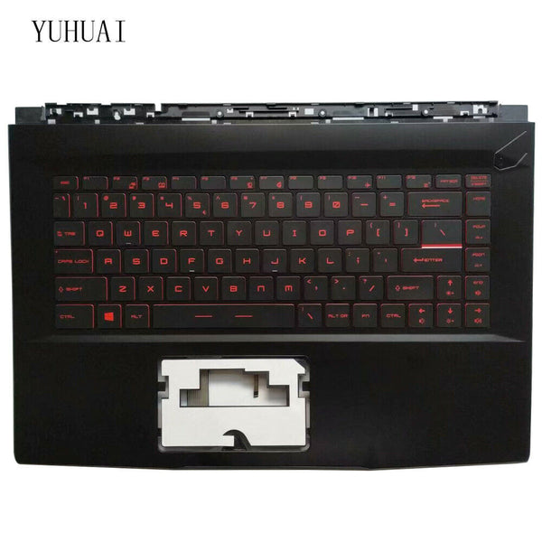 For MSI MS-16R1 GF63 8RC 8RD US keyboard Palmrest Case Red backlit