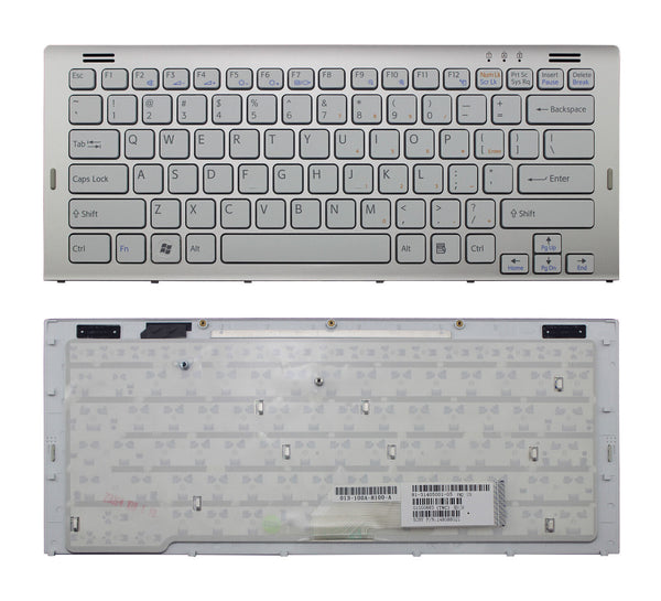 StoneTaskin Original Brand New White US Keyboard Silver Frame For Sony VGN-SR12 VGN-SR13 VGN-SR14 VGN-SR16 Notebook KB Fast Shipping