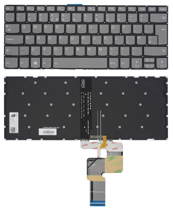 StoneTaskin Wholesale Original Grey Backlit UK Laptop Keyboard For Lenovo Flex 5-1470 5-1570 Flex-15IIL FLEX-15IML KB