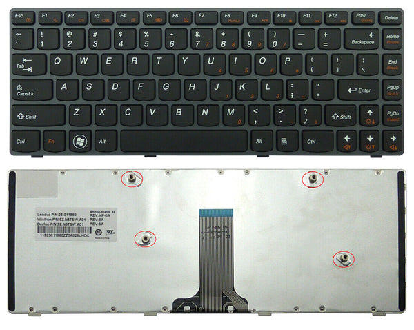 StoneTaskin Original Brand New Black US Keyboard Grey Frame For Lenovo V370 Notebook Keyboard KB Fully Tested Free Shipping