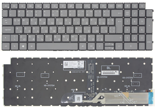 StoneTaskin Original Brand NewGrey Bulgarian Backlit Laptop Keyboard For Dell Inspiron 15 5518 7510 16 7610 Notebook KB