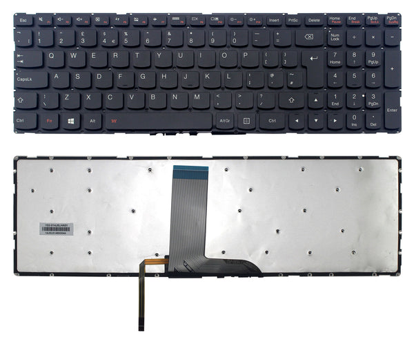 StoneTaskin Wholesale Original Black Backlit UK Laptop Keyboard For Lenovo Edge 2-1580 Flex 3-1570 3-1580 KB