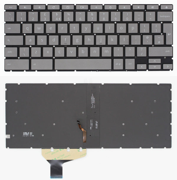StoneTaskin Wholesale Original Grey UK Backlit Laptop Keyboard L98053-031 For HP Chromebook 14c-ca0000 x360 KB