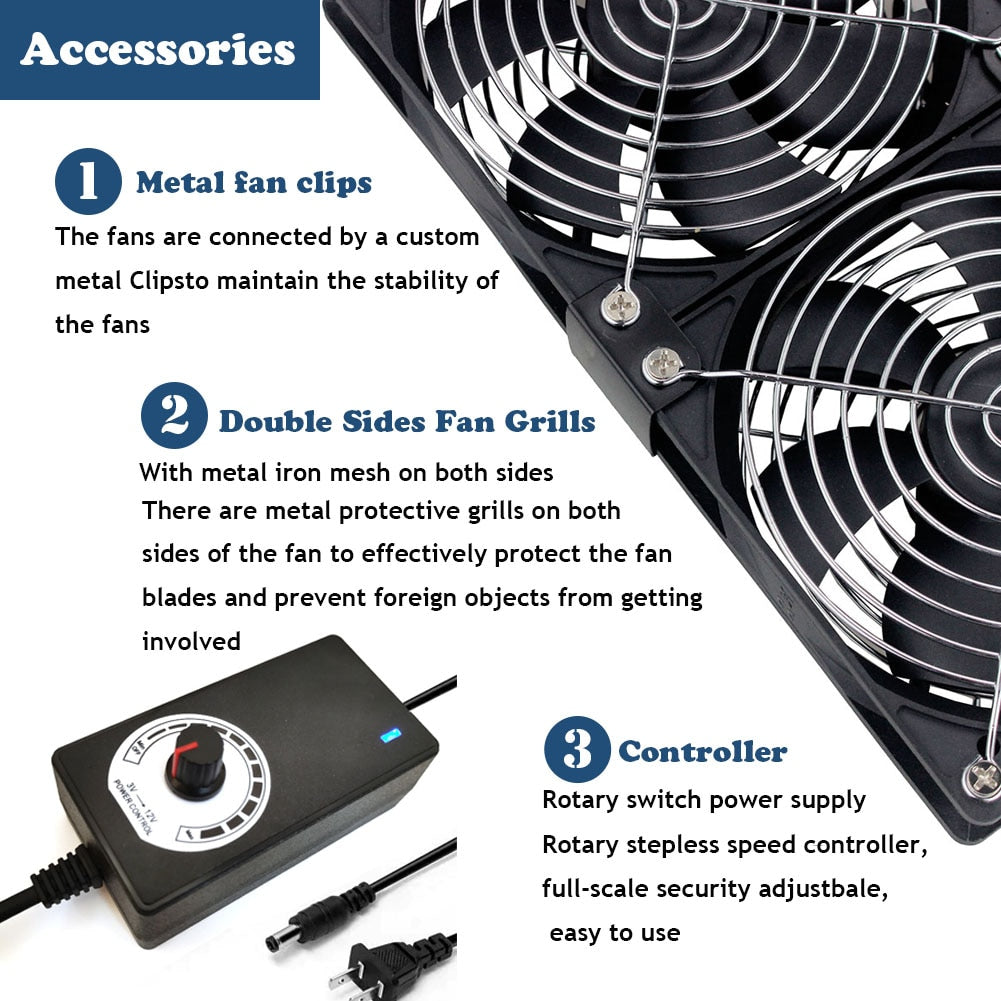 StoneTaskin 120mm 3000RPM Fan cooling With controller 12cm 12V 220V B