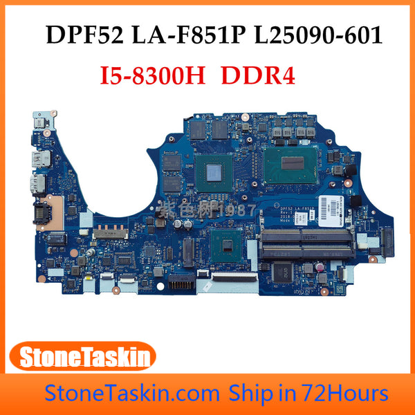 StoneTaskin High quality L25090-601 For HP Zbook 15V G5 Laptop Motherboard DPF52 LA-F851P SR32Q I5-8300H DDR4 N18M-Q3-A1 100% Tested