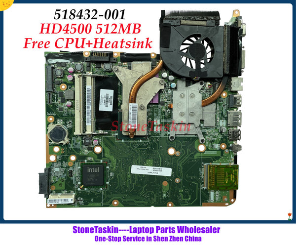 518432-001 para HP Pavilion DV6-1000 placa base de computadora portátil GM45 DDR2 HD4500 512M CPU gratis y reemplazo de disipador de calor 571187-001 571188-001