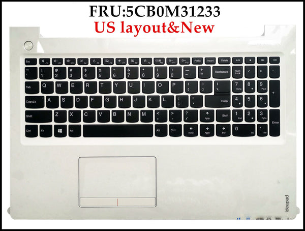 5CB0M31233 for Lenovo Ideapad 310-15ISK 310-15IKB 310-15 Series Laptop Keyboard White Plamrest and touchpad assembly US Layout