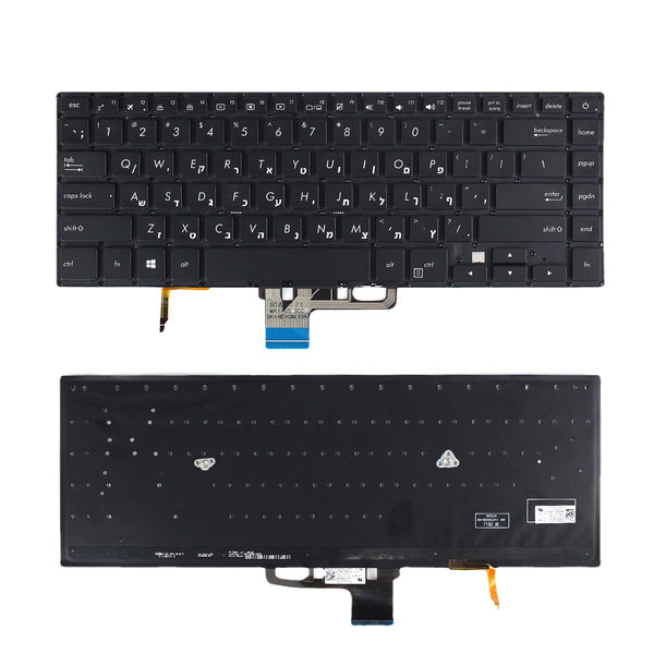 StoneTaskin Новый HB клавиатура для ноутбука на иврите с подсветкой для ASUS VivoBook X510 X510U S510U S5100U F510 UX550 V580Q X510Q U510U A510U