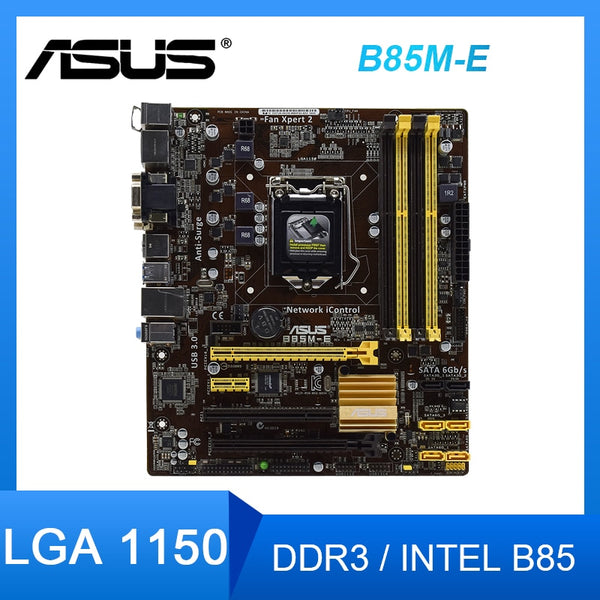 ASUS B85M-E Desktop Intel B85 Motherboard LGA 1150 DDR3 32GB PCI-E 3.0 USB3.0  Core i3 4130 4170 cpus Micro ATX Placa-mãe