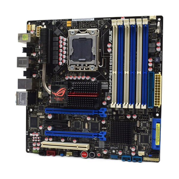 Placa base de escritorio ASUS Rampage II Gene LGA 1366 DDR3 24GB compatible con Core i7 950 980 CPU Intel X58 USB2.0 2 × PCI-E X16 Micro ATX