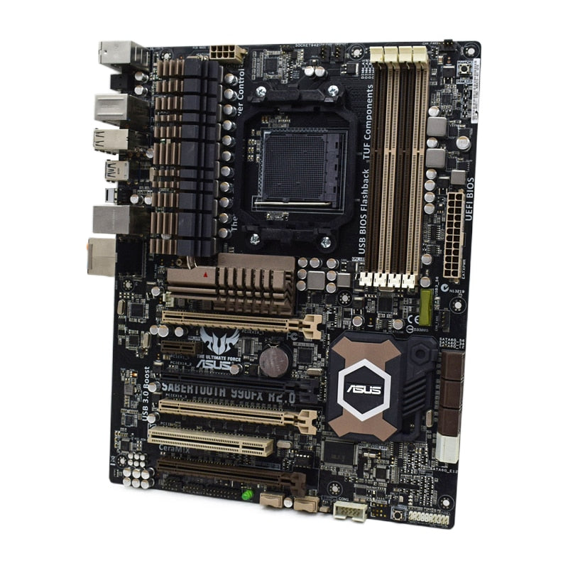 Original ASUS SABERTOOTH 990FX Desktop Motherboard Socket AM3+ DDR3 ram 32GB support Athlon IIX2 225 240 cpus PCI-E ATX
