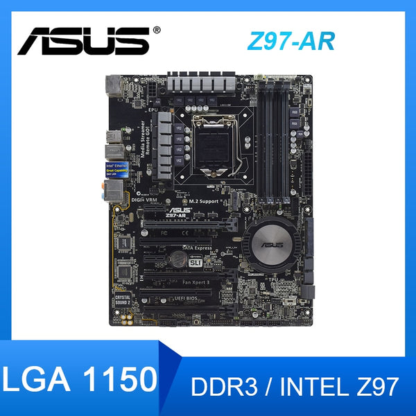 Оригинальная материнская плата ASUS Z97-AR LGA 1150, оперативная память DDR3, 32 ГБ, PCI-E 3,0, USB3.0, 3XPCI-E X16, поддержка Core i3-4330T, i5-4570, процессор ATX, материнская плата 