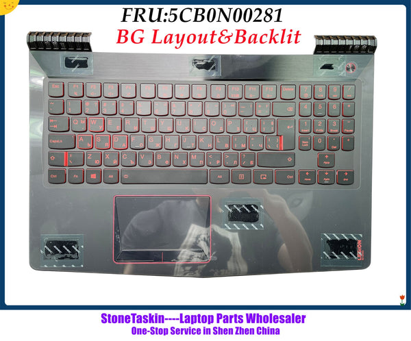 Bulgarian laptop keyboard case Upper Case For lenovo Legion Y520-15 Y720-15 5CB0N00281 Palmrest Assembly with backlit RED