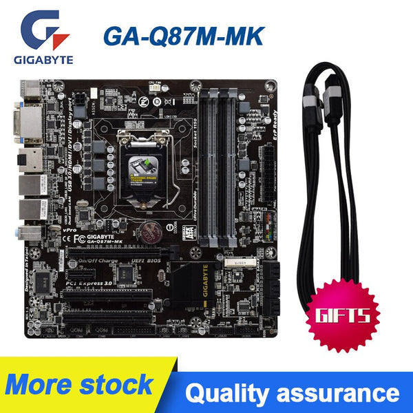 FOR Gigabyte GA-Q87M-MK Motherboard LGA1150 DDR3 Micro ATX w/ I/O Shield