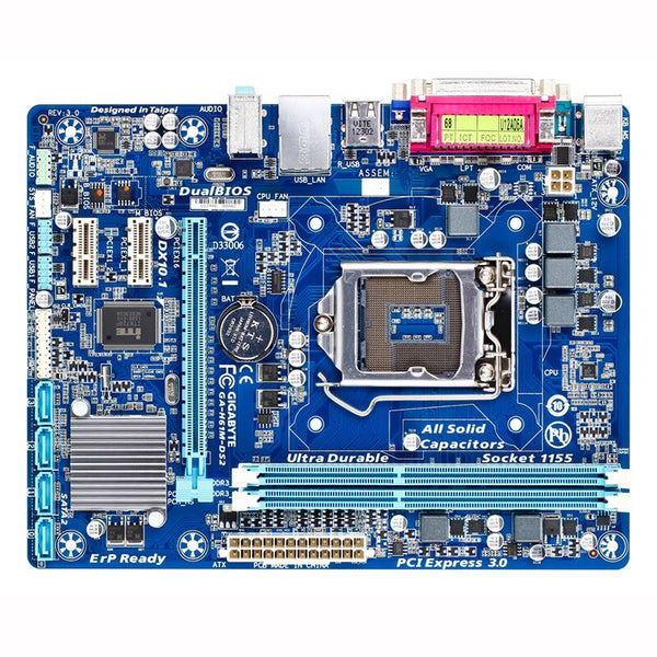 Original For GIGABYTE GA-H61M-DS2 Desktop Motherboard intel H61 LGA 1155 DDR3 16GB support Core i3i5i7 cpus PCI-E 2.0 Micro ATX Placa-mãe