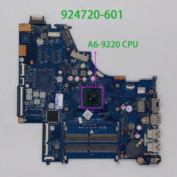 Genuine 924720-601 924720-001 CTL51/CTL53 LA-E841P UMA A6-9220 Laptop Motherboard for HP 15 15-BW 15Z-BW000 Series NoteBook PC