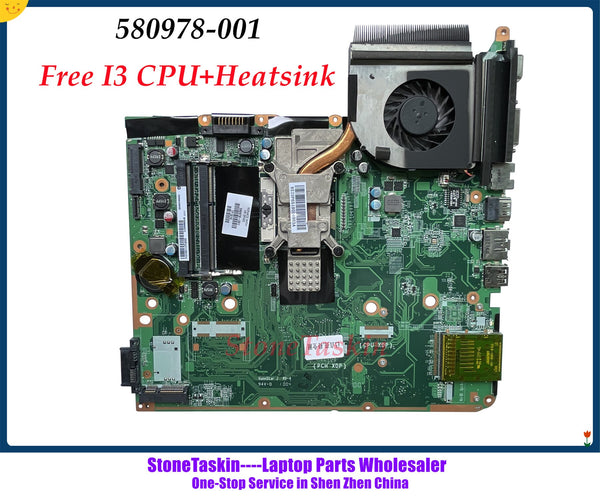 StoneTaskin 580978-001 For HP Pavilion DV6-2000 Laptop Motherboard DAUP6DMB6C0 Free I3 CPU and heatsink DDR3 100% Tested