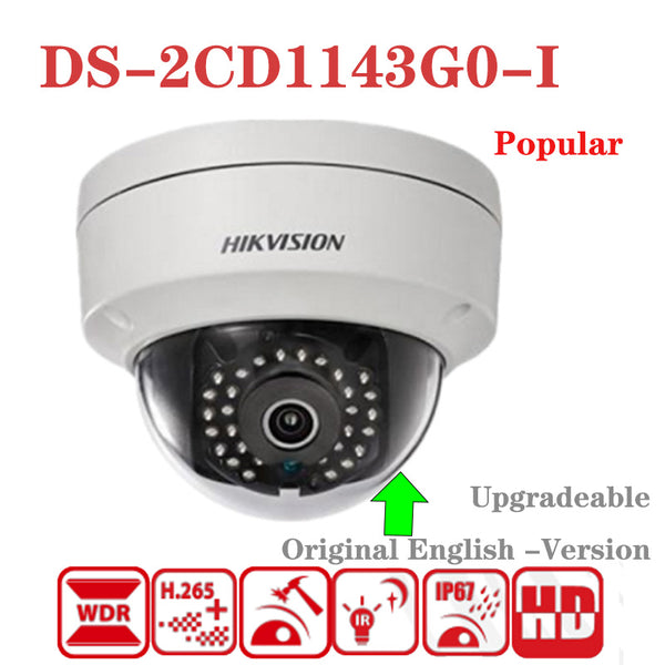 HIKVISION 4MP DS-2CD1143G0-I Reemplazar DS-2CD1123G0E-I 2MP 1080P Cámara IP para exteriores Compatible con P2P Hik-Connect Actualización de la aplicación PoE