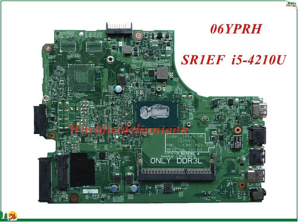 StoneTaskin High Quality MB 6YPRH 06YPRH CN-06YPRH For Dell Inspiron 3542 Laptop Motherboard SR1EF i5-4210U Integrated DDR3L 100% Tested