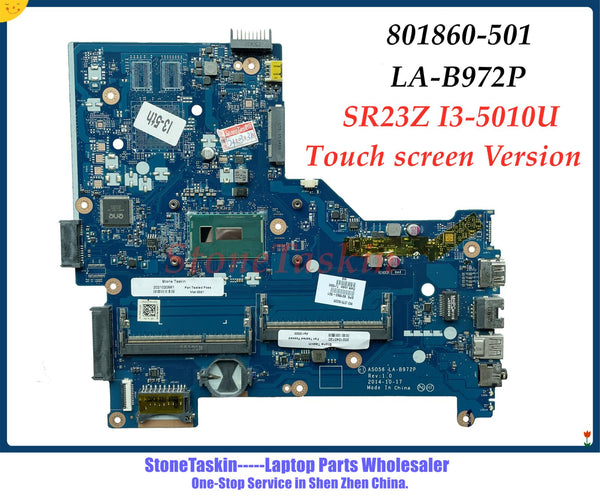 High quality 801860-501 For HP Pavilion 250 G3 15-R Laptop Motherboard AS056 LA-B972P SR23Z I3-5010U DDR3L Touch screen Version