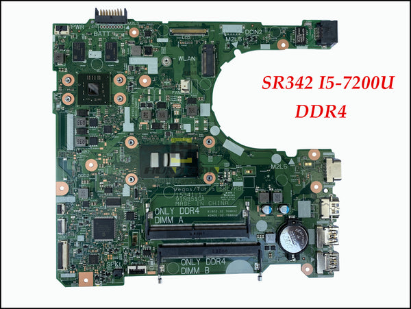High quality CN-04833J For Dell Inspiron 3568 3468 Laptop Motherboard 15341-1 4833J SR342 I5-7200U 2GB DDR4 100% Tested