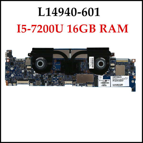 StoneTaskin L14940-601 de alta calidad para HP Elitebook X360 1020 G2 Laptop Motherboard I5-7200U 7th Generation 16GB RAM placa base 100% probado 