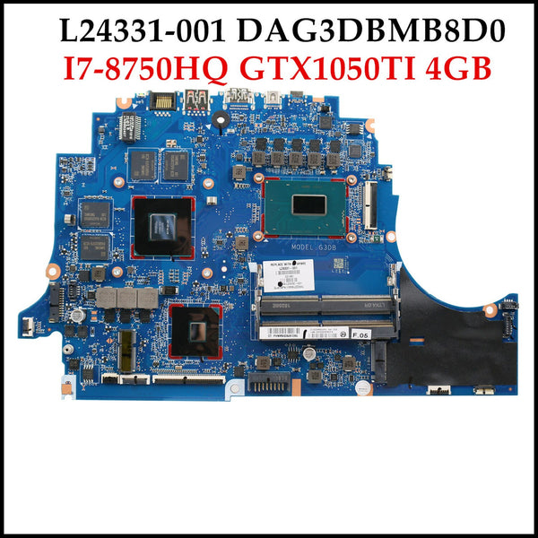 StoneTaskin High quality L24331-001 for HP Omen 15-DC Laptop Motherboard DAG3DBMB8D0 TPN-Q211 SR3YY I7-8750HQ DDR4 GTX1050TI 4GB 100% Tested
