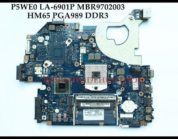 StoneTaskin Высокое качество P5WE0 LA-6901P для ACER Aspire 5750 5750G Материнская плата ноутбука MBR9702003 HM65 PGA989 DDR3 Полностью протестирована 