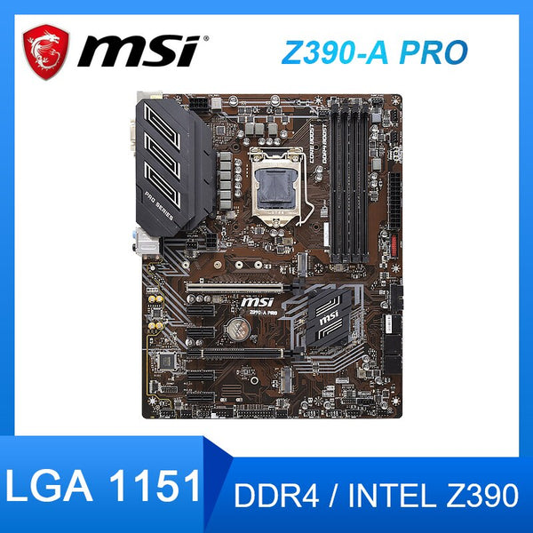 Placa base de escritorio Original LGA 1151 MSI Z390-A Pro DDR4 64GB PCI-E 3,0 M.2 Core i9/i7/i5/i3/cpus PCI-E 3,0 M.2 ATX SATA 6 placa base 