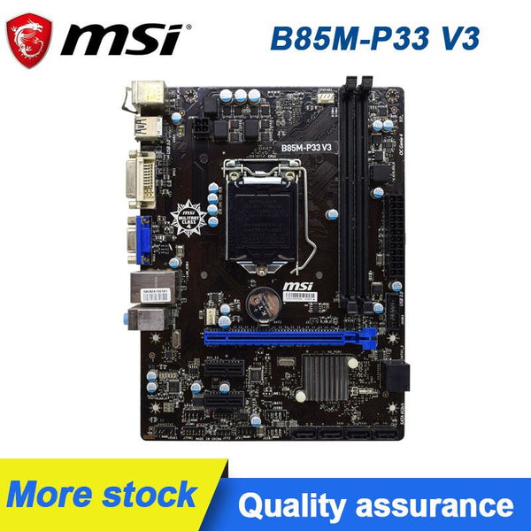 Оригинальная материнская плата MSI B85M-P33 V3 LGA 1150 для настольных ПК DDR3 Intel B85 B85M PCIE 3,0 с поддержкой ядра 4-го поколения i7i5i3 cpus Placa-mãe 