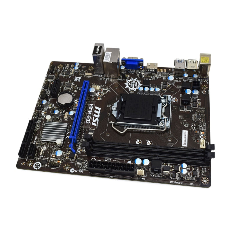 Original MSI H81M-E33 Desktop Motherboard LGA 1150 DDR3 Intel H81M MATX SATA3 Core i7i5i3 cpus PCI-E X16 Micro ATX motherborad
