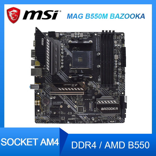 Оригинальная материнская плата MSI MAG B550M BAZOOKA для настольных ПК, разъем AM4 DDR4 AMD B550 PCI-E 4,0 M.2, поддержка материнской платы RYZEN 3 5300G Micro ATX 