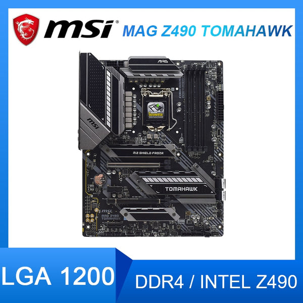 Original MSI MAG Z490 TOMAHAWK Motherboard LGA 1200 Intel Z490 DDR4 RAM 128GB PCI-E 4.0 M.2 support Core i5-10600T cpus ATX Desktop