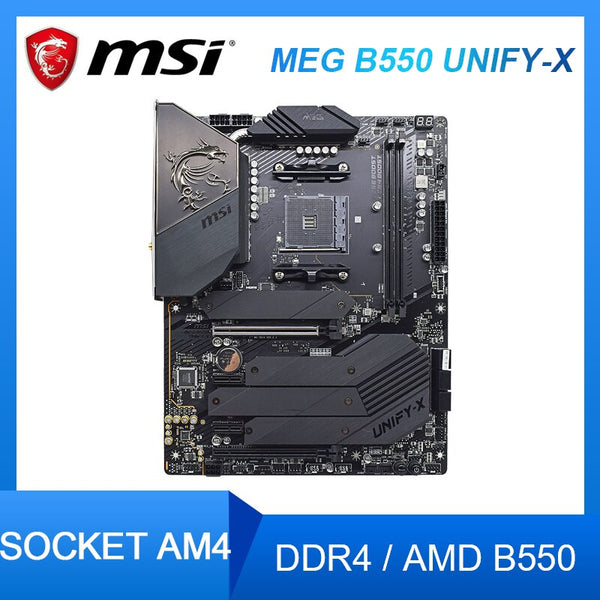 Original MSI MEG B550 UNIFY-X Motherboard Socket AM4 AMD B550 DDR4 RAM PCI-E 4.0 M.2 SATA 3 for AMD Ryzen 5600X cpus AMD B550 ATX Desktop