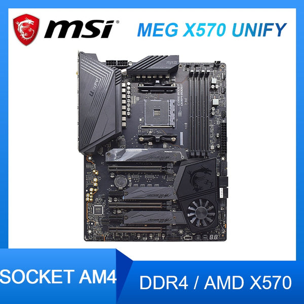Материнская плата MSI MEG X570 UNIFY X570M X570M Socket AM4 PCI-E 4,0 DDR4 M.2 SATA3 USB3.0 3,1 99% новая материнская плата 