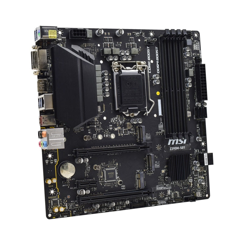 Original MSI Z390M-S01 LGA 1151 Desktop motherboard DDR4 ram 64G Intel Z390  PCIE 3.0 Core i7-8086K i3-9300T cpus M.2 USB3.1 Micro ATX