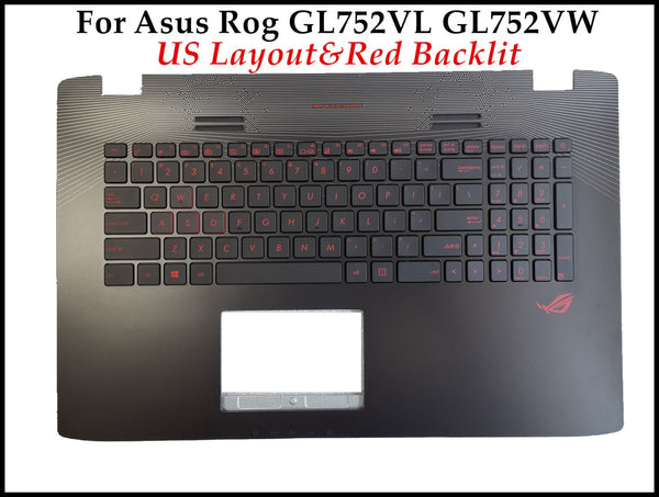 StoneTaskin New 90NB0A41-R31US1 0KNB0-662GUS00 13NB0941AP030 for Asus Rog GL752V GL752VL GL752VW Laptop keyboard US Palmrest Red  backlit