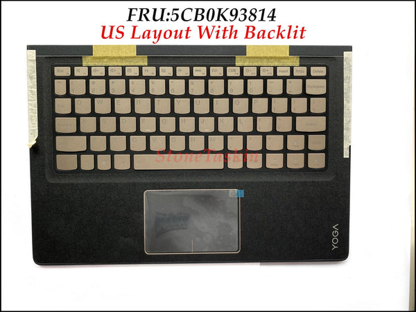 New Original Laptop keyboard 5CB0K93814 for Lenovo Yoga 900S-12ISK Keyboard Palmrest touchpad Assemebly US Layout with backlit