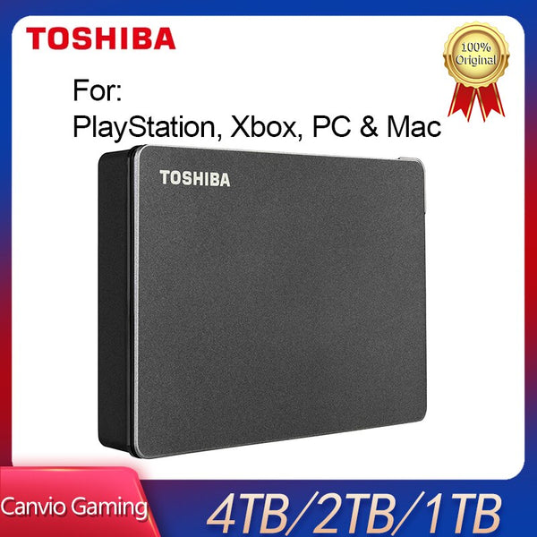 New Toshiba Canvio Gaming 4TB 2TB 1TB Portable External Hard Drive USB 3.0 Black For PlayStation Xbox PC &amp; Mac