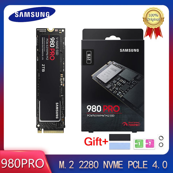 SAMSUNG 980 PRO SSD 2 ТБ 1 ТБ 500 ГБ PCIe NVMe Gen 4 Gaming M.2 Внутренний твердотельный жесткий диск Карта памяти для настольного ноутбука PS5 