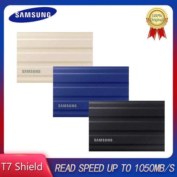 Портативный твердотельный накопитель Samsung T7 Shield 1 ТБ 2 ТБ Внешний твердотельный жесткий диск Портативный твердотельный накопитель USB 3.2 Gen2 для настольного ноутбука 