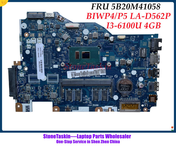 StoneTaskin 5B20M41058 для Lenovo Ideapad 110-15ISK Материнская плата ноутбука BIWP4/P5 LA-D562P SR2EU I3-6100U DDR4 4 ГБ полностью протестирована