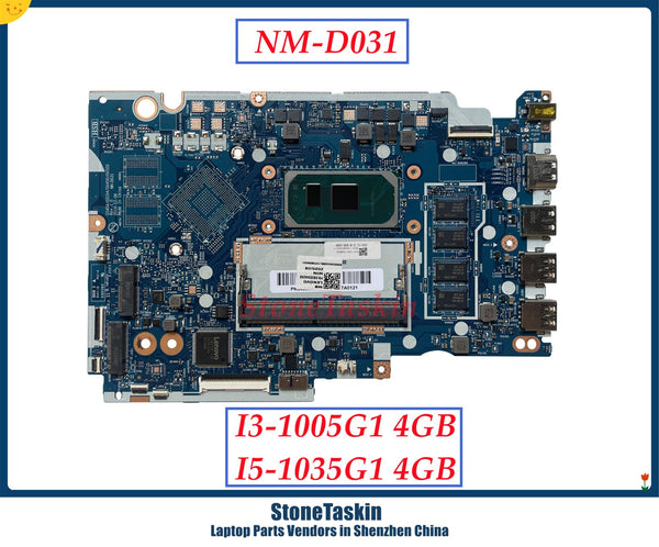 StoneTaskin 5B20S44268 для Lenovo Ideapad 3-15IIL05 Материнская плата ноутбука с процессором I3-1005G1 I5-1035G1 4 Гб ОЗУ NM-D031 100% тестирование